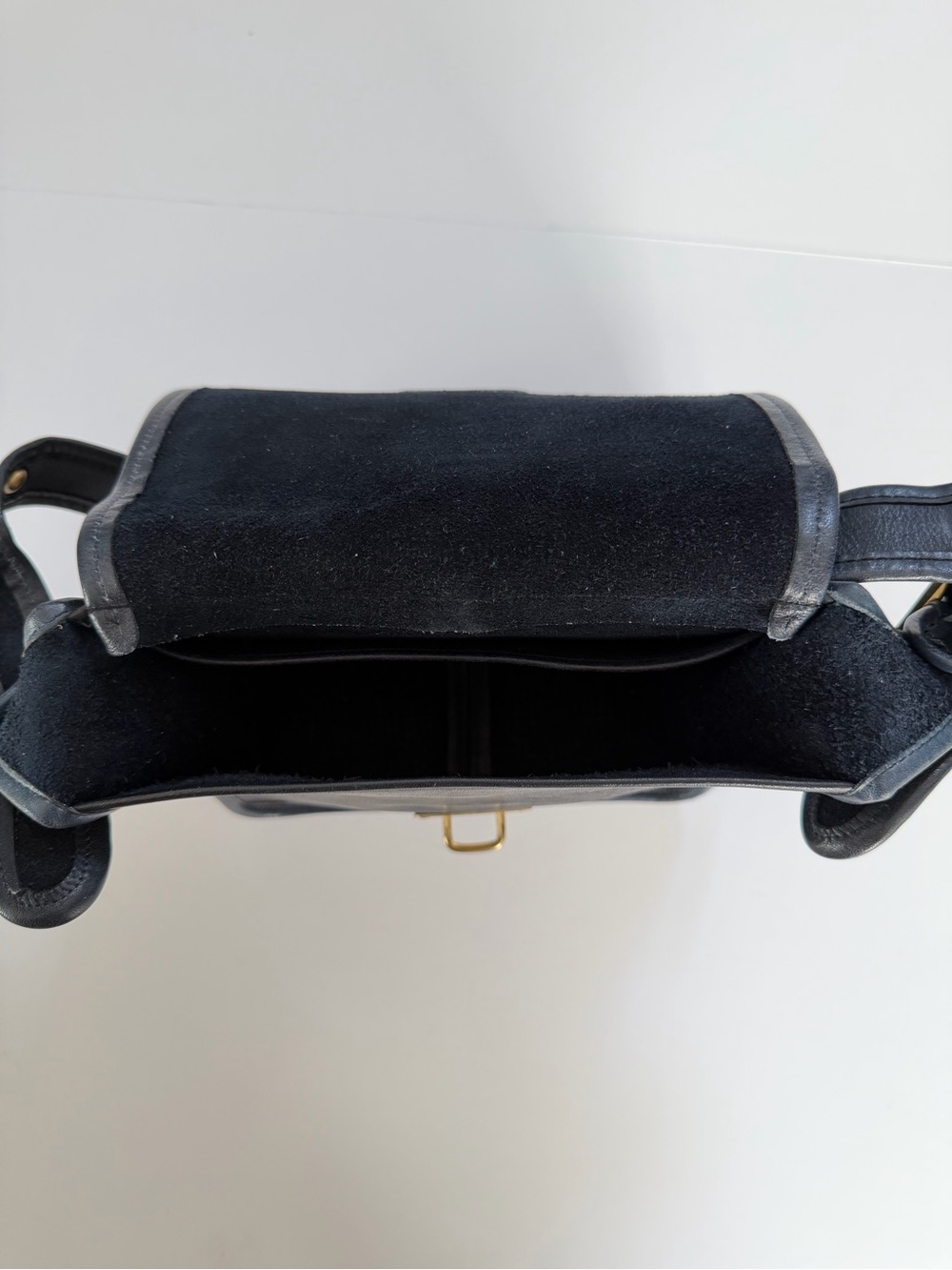 Vintage Coach Hasp Bag 9260 Black Leather Brass Bonnie Cashin Era 1970s - Picture 7 of 16
